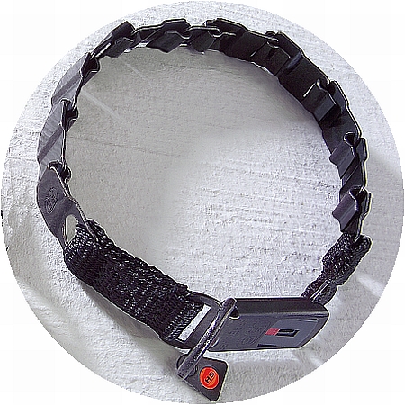 Herm Sprenger Neck Tech Fun Black Stainless Steel Buckle Flat Collar